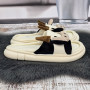 Тапочки жіночі Lion білі відкриті текстильні з коровою 8078