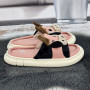 Тапочки женские Lion розовые открытые текстильные с коровой 8078