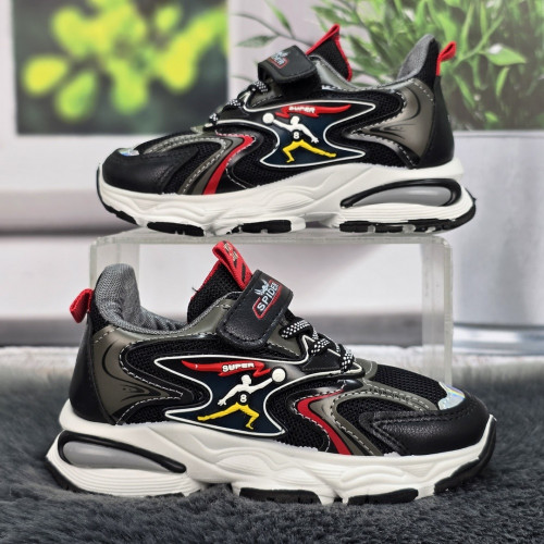 Кросівки дитячі для хлопчика Леопард чорні текстильні 5951