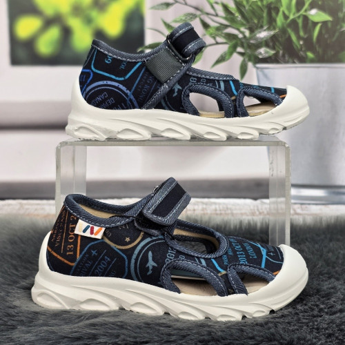 Тапочки дитячі для хлопчика Weestep чорні з сірим 5963