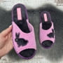 Тапочки жіночі домашні Белста рожеві фетрові для ламінату з відкритим носком 2436-2