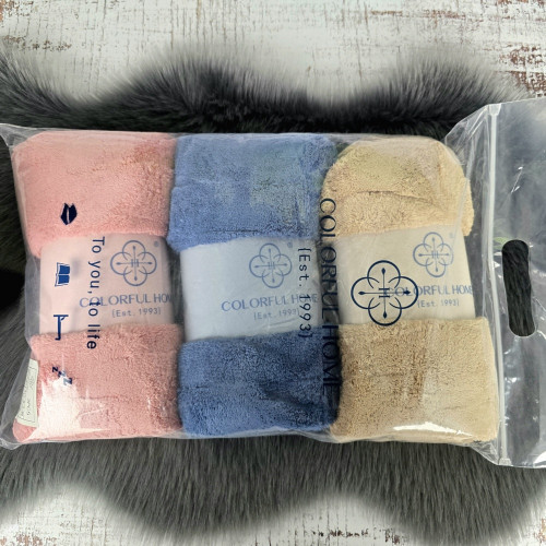 Набір із 3 рушників для обличчя мікрофібра COLORFUL HOME 50*100 см №1