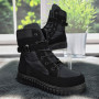 Зимові жіночі дутики Progress чорні на шнурках із утеплювачем 8177