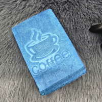 Рушник кухонний мікрофібра 35х75 см бірюзовий 208Kyx_Cofe_kolor