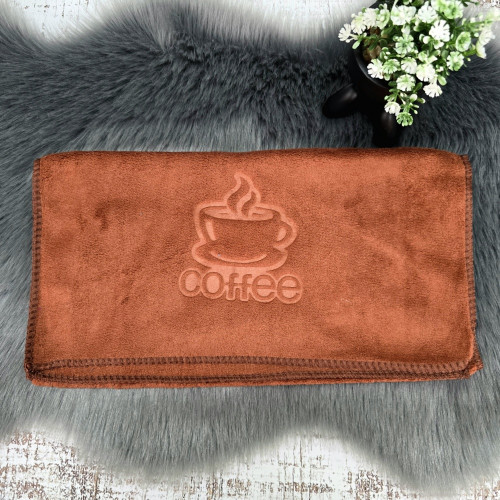 Полотенце кухонное микрофибра 35х75 см коричневое 208Kyx_Cofe_kolor 