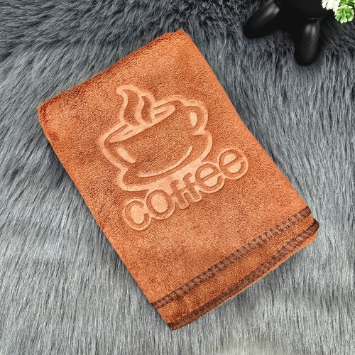 Полотенце кухонное микрофибра 35х75 см коричневое 208Kyx_Cofe_kolor 