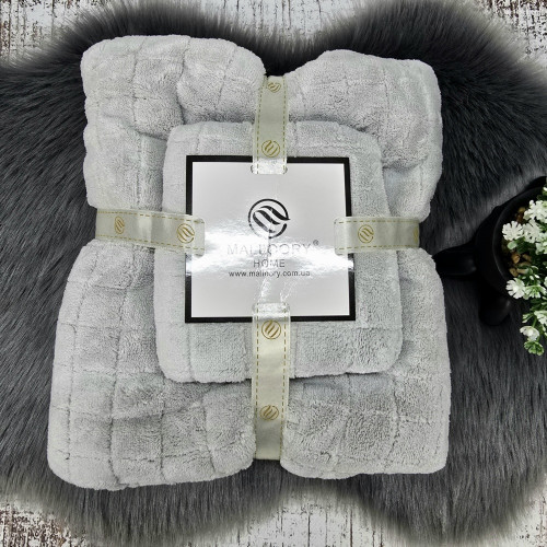 Набір рушників мікрофібра баня + кухня Mallory сірий Кубик
