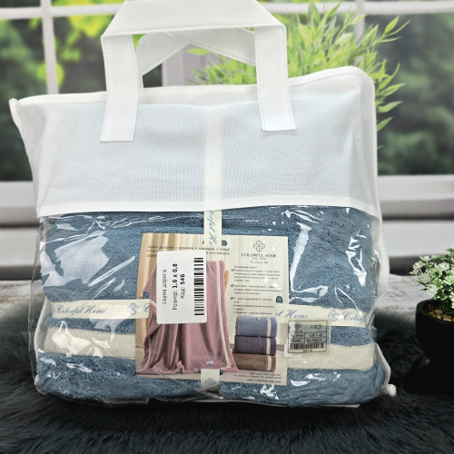 Рушник сауна мікрофібра 80х160 см COLORFUL HOME синій
