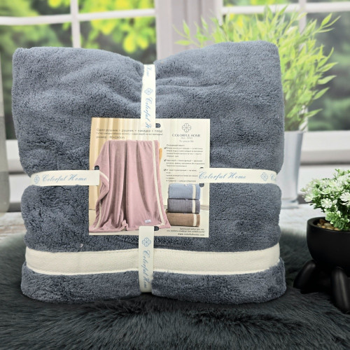 Полотенце сауна микрофибра 80х160 см COLORFUL HOME серый 