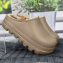 Сабо жіночі утеплені на хутрі Gipanis бежеві калоші без задника 8219