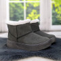 Ботинки зимние женские Dago Style серые из искусственной замши на меху 4673