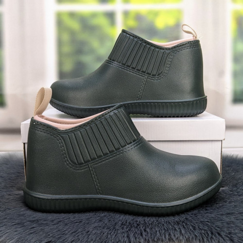 Зимові жіночі калоші Dago Style хакі на хутрі 4551