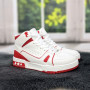Кросівки кеди жіночі білі з червоним високі 4625
