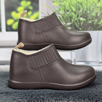 Зимові жіночі калоші Dago Style шоколадного кольору на хутрі 4551