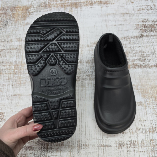 Калоші чоловічі піна ЕВА на хутрі Dago Style чорні зимові 6042
