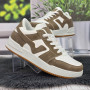 Кроссовки кеды женские Swin shoes белые с коричневым 4424