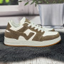 Кроссовки кеды женские Swin shoes белые с коричневым 4424