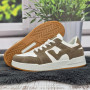 Кроссовки кеды женские Swin shoes белые с коричневым 4424