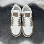 Кроссовки кеды женские Swin shoes белые с коричневым 4424