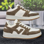 Кроссовки кеды женские Swin shoes белые с коричневым 4424