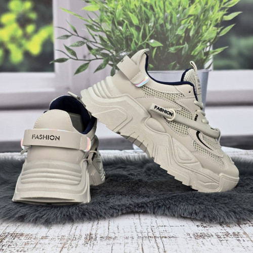 Кросівки жіночі Swin Shoes бежеві на об'ємній підошві демісезонні 8075-2