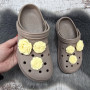 Сабо кроксы женские Dago Style кофейные ЭВА с джибитсами 4041-4
