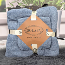 Набор полотенец микрофибра баня + кухня Solafa синий