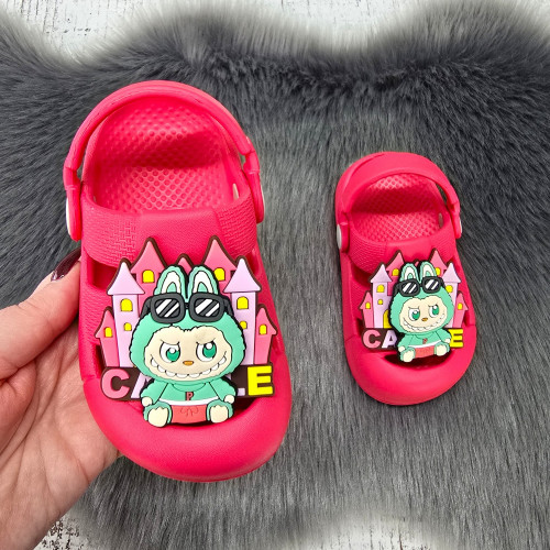 Крокси сабо дитячі для дівчинки Dago Style малинові піна ЕВА 7149