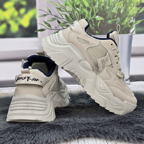 Кросівки жіночі Swin Shoes бежеві на об'ємній підошві демісезонні 4798-2