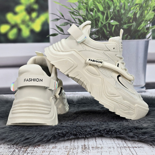 Кросівки жіночі Swin Shoes молочні на об'ємній підошві демісезонні 8075-2