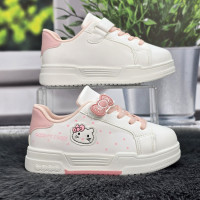 Кроссовки детские для девочки Ok Shoes белые с розовым эко-кожа демисезонные 7173