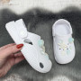 Крокси дитячі ЕВА для дівчинки Dago Style білі з джибітсами 7172-3
