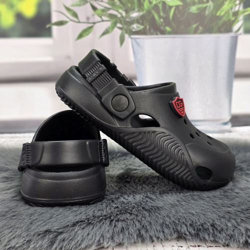 Кроксы детские ЭВА для мальчика Dago Style черные 7172-2