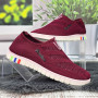 Мокасини жіночі Ok Shoes бордові текстильні сітка 8421