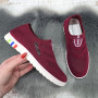 Мокасини жіночі Ok Shoes бордові текстильні сітка 8421