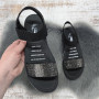 Босоніжки жіночі Trendy чорні великі розміри на низькому ходу 8537