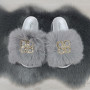 Шльопанці жіночі хутряні сірі Fashion 2764_5