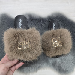 Шльопанці жіночі хутряні коричневі Fashion 2764_5 Шльопанці жіночі хутряні коричневі Fashion 2764_5