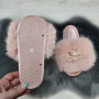 Шльопанці жіночі хутряні пудрові Fashion 2764_5
