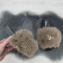 Шльопанці жіночі хутряні коричневі Fashion 2764_6