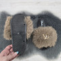 Шльопанці жіночі хутряні коричневі Fashion 2764_6