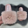 Шльопанці жіночі хутряні пудрові Fashion 2764_6