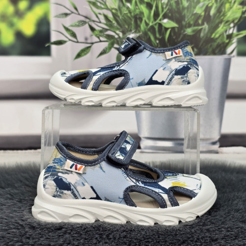 Тапочки дитячі для хлопчика Weestep сіро-блакитні 5963