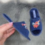 Тапочки дитячі для хлопчика Белста сині паркетні з відкритим носком 7272