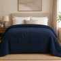Плед мікрофібра 180*200 см темно-синій двоспальний Візерунки 1053
