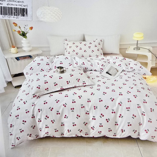 Комплект постільної білизни страйп сатин євро розмір COLORFUL HOME №7 5005
