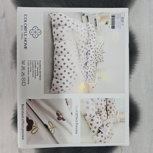 Комплект постільної білизни страйп сатин євро розмір COLORFUL HOME №9 5005