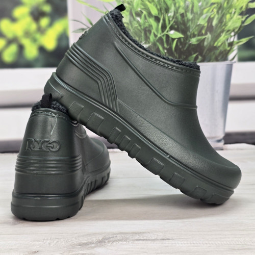 Калоші чоловічі піна з хутром зимові кольору хакі Dago Style 6173