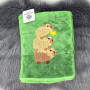 Рушник для обличчя мікрофібра 50*100 см Mallory зелений Новорічна капібара 18