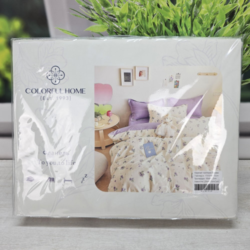 Комплект постільної білизни полуторний фланель COLORFUL HOME №4 2033